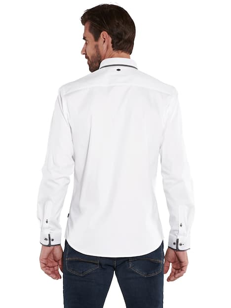 engbers Herren Langarm-Hemd uni , Reinweiss