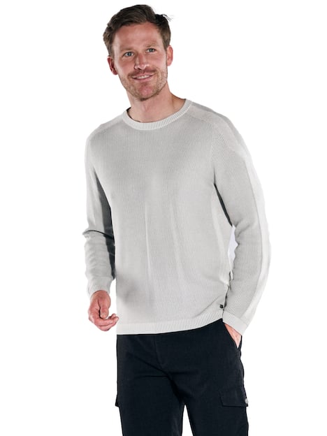 engbers Herren Pullover strukturiert , Hellgrau
