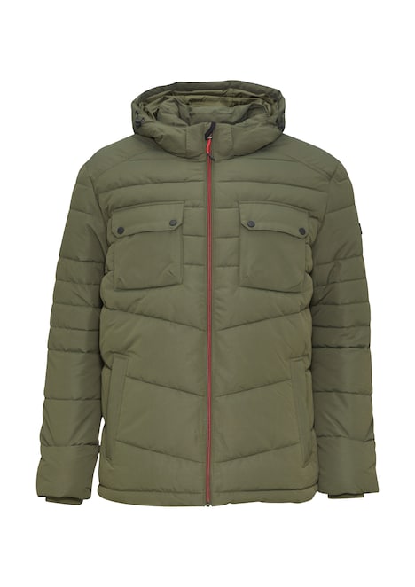 Gesteppte Jacke mit abnehmbarer Kapuze