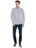 Herren Langarm-Hemd gemustert , Marineblau