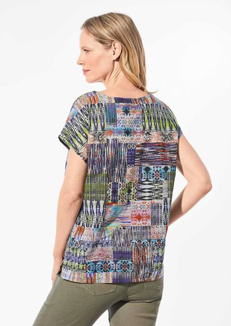 Ultraleichte Druckbluse aus reiner Baumwolle