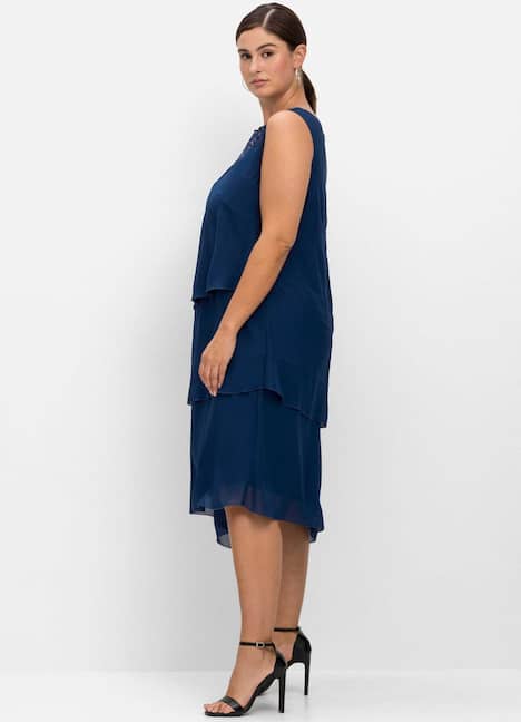 Cocktailkleid Ärmellos Uni Ohne Kragen