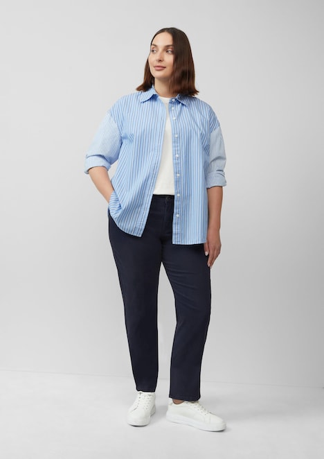 Gewaschene Hose im Slim Fit aus Baumwollsatin