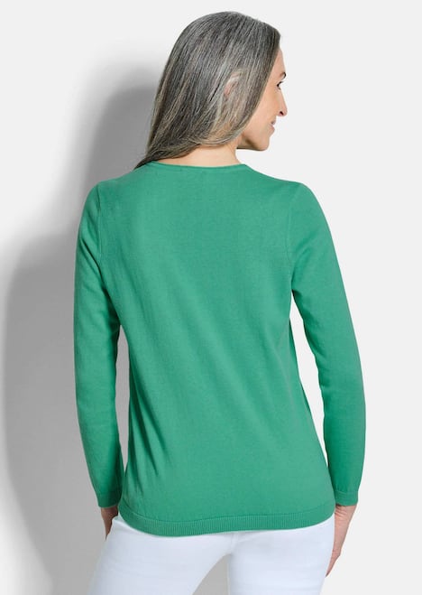 Baumwollpullover mit V-Ausschnitt