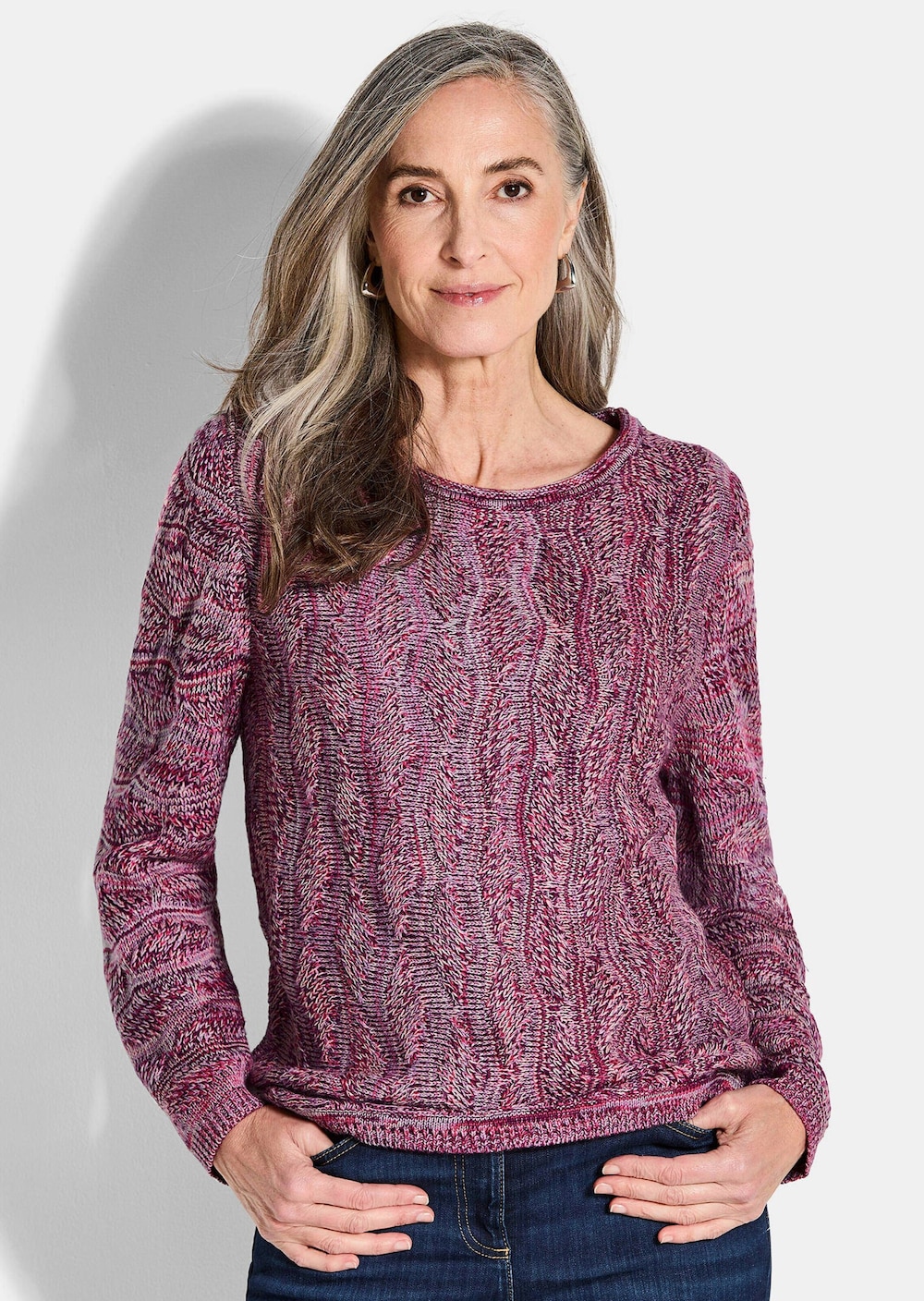 GOLDNER Trui Tricot pullover met golfpatroon