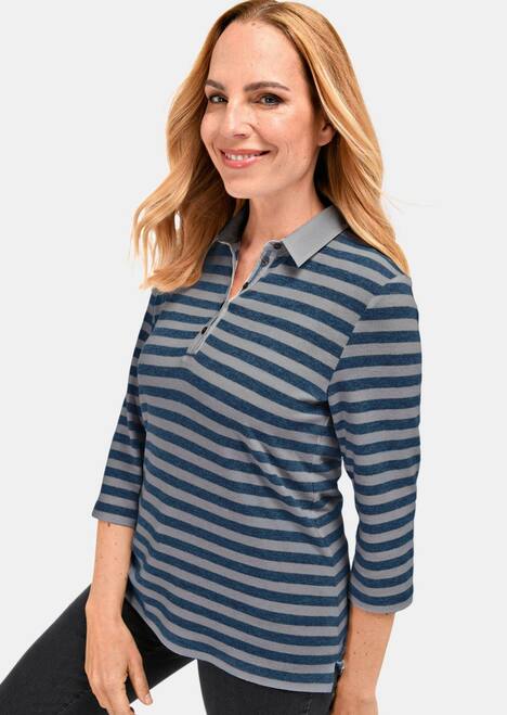 GOLDNER Poloshirt Hoogwaardig shirt met lange mouwen en polokraag