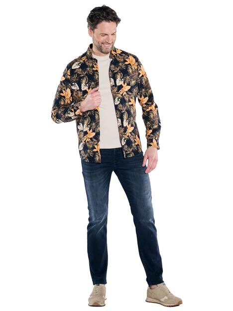 engbers Herren Langarm-Hemd gemustert , Orange