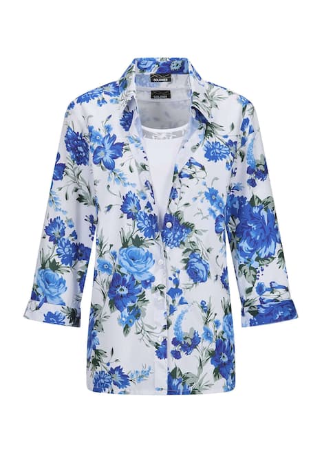 Hemdbluse mit Spitzenshirt