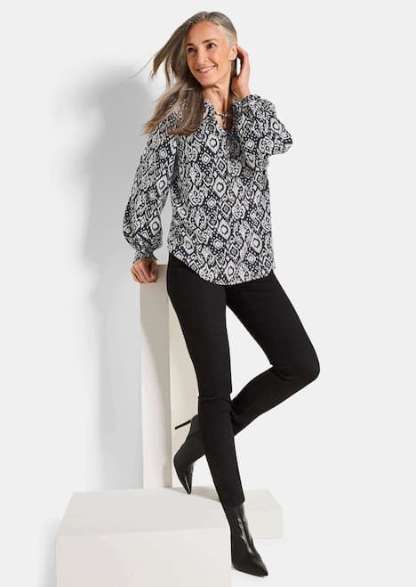 GOLDNER Blouse met print Blouse van viscose, met ruches