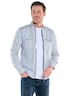 Herren Leinen Overshirt mit Zipper , Hellblau