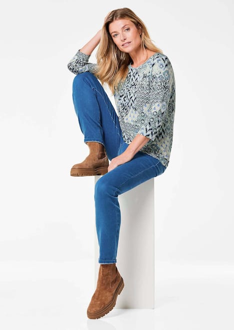 Edles Printshirt mit Allover-Druck