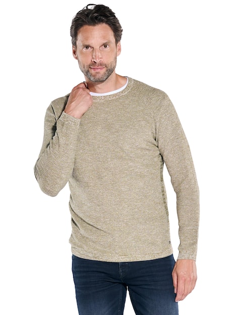 engbers Herren Pullover meliert , Oliv