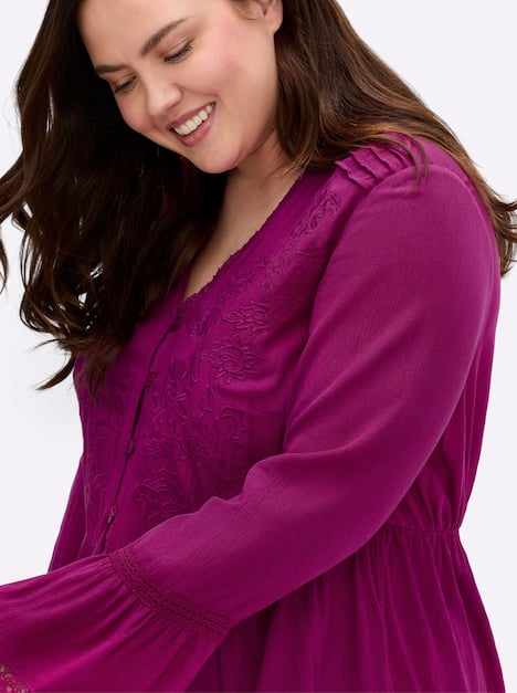 Tunika Langarm Ohne Kragen