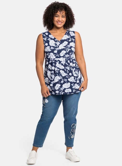 Longtop Ärmellos Blumen