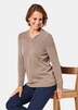 V-Pullover mit Schmuckelement