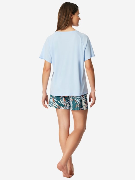 Schiesser Damen Pyjama Modern hellblau