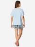 Schiesser Damen Pyjama Modern hellblau