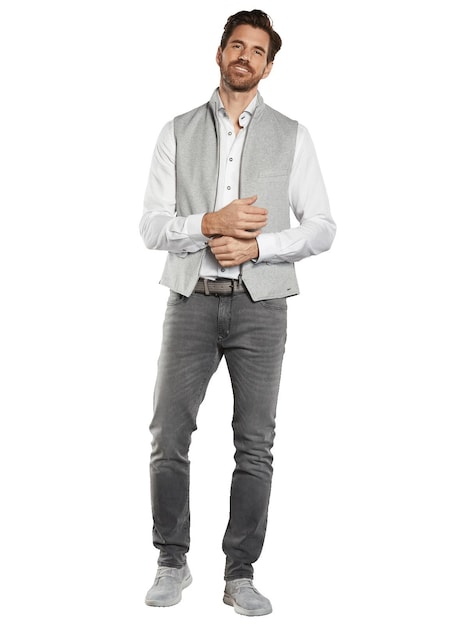 Herren Sakko-Weste mit Zipper , Hellgrau