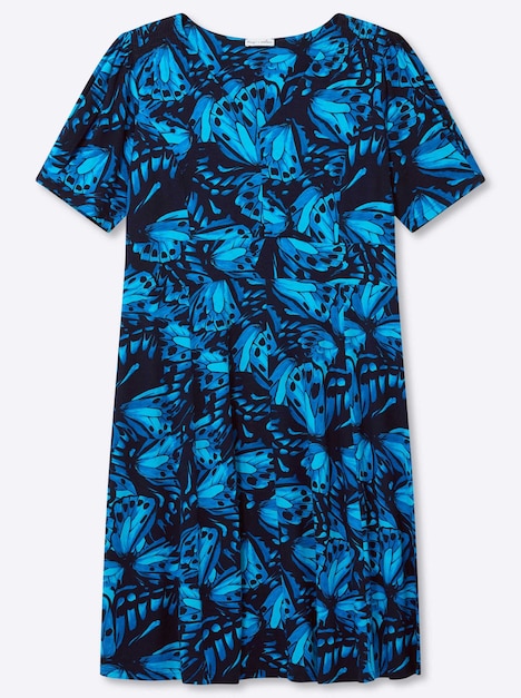 Jersey-Kleid Jerseykleid mit Schmetterlingsprint Kurzarm Ohne Kragen