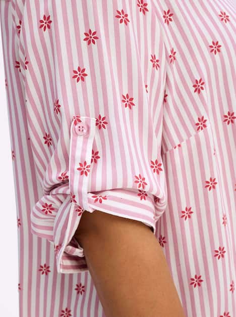 3/4-Arm-Bluse 3/4-Arm Ohne Kragen