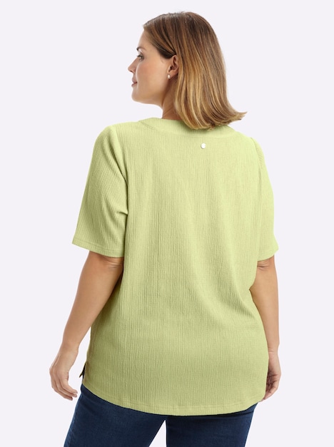 Halbarm-Bluse Kurzarm Ohne Kragen