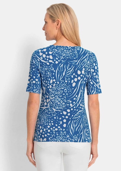 Viskoseshirt in modischem Animal Print