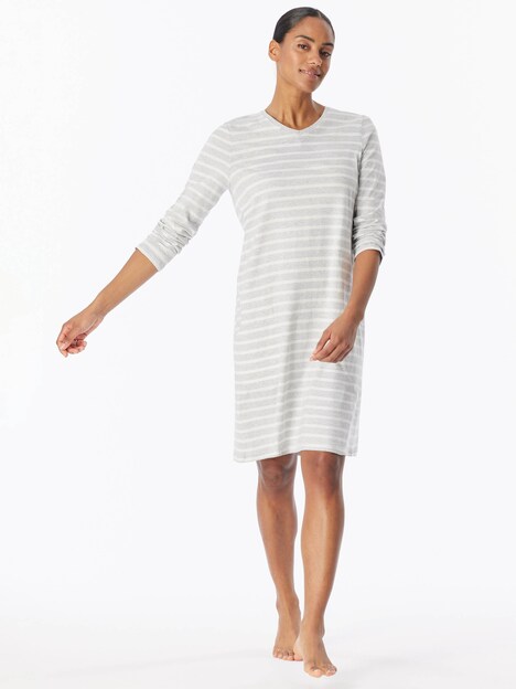 Schiesser Damen Nachthemd Casual Essentials - silbergrau-mel.