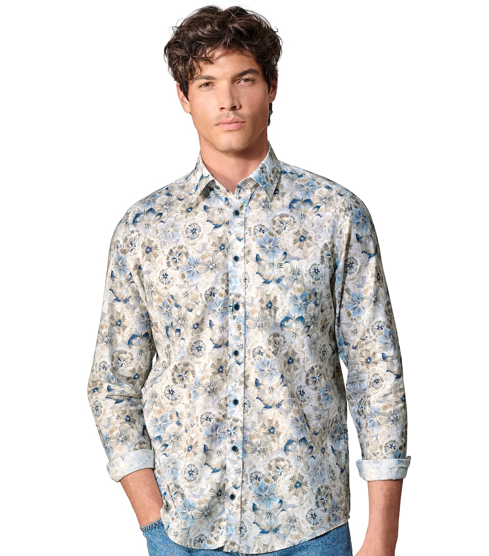 Leinenhemd Print Casual Fit
