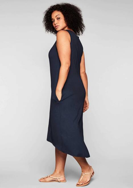 Strandkleid Ärmellos Uni Ohne Kragen