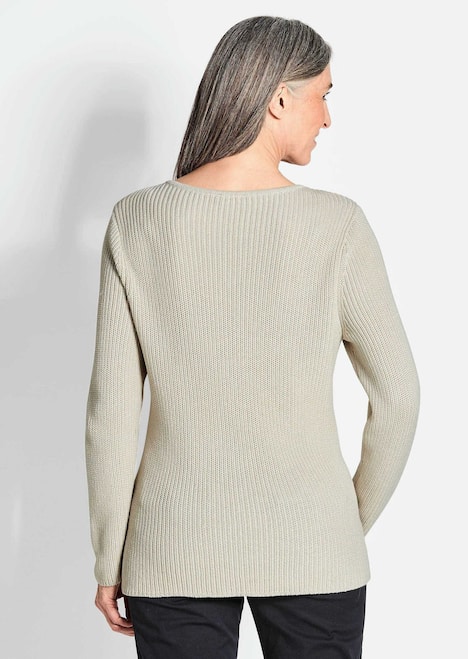 Figurschmeichelnder Pullover aus reiner Baumwolle