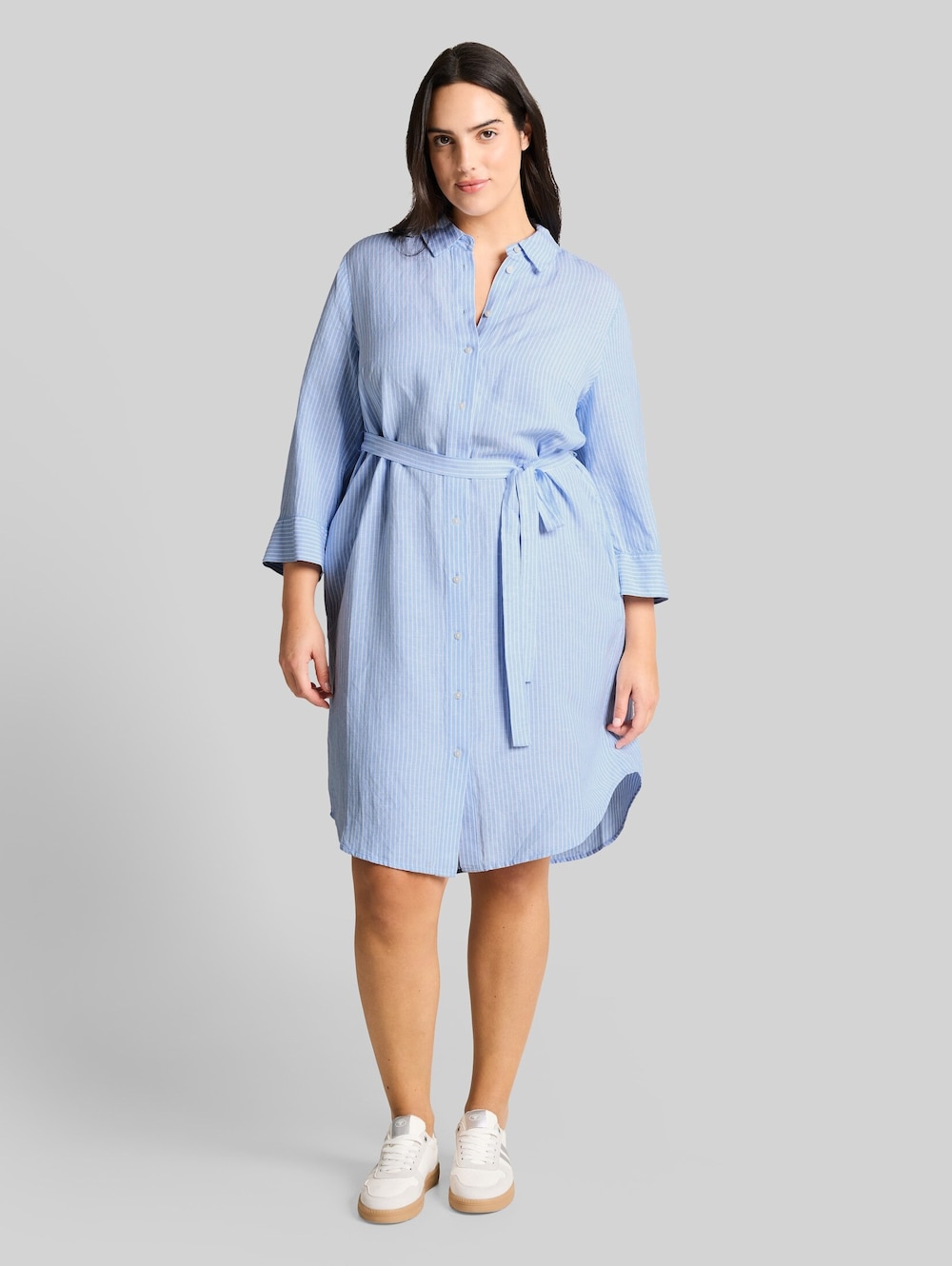 Blusenkleid mit Leinenanteil