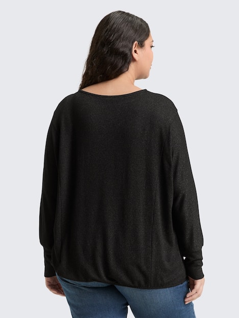 Loose Fit Langarmshirt mit Glitzer-Effekt