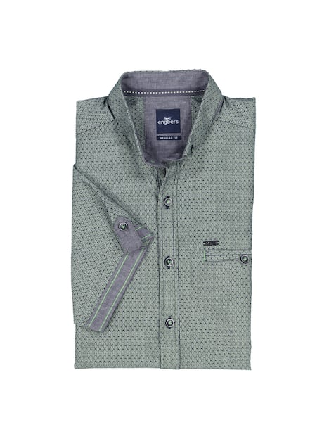 engbers Herren Kurzarm-Hemd strukturiert , Hellgruen