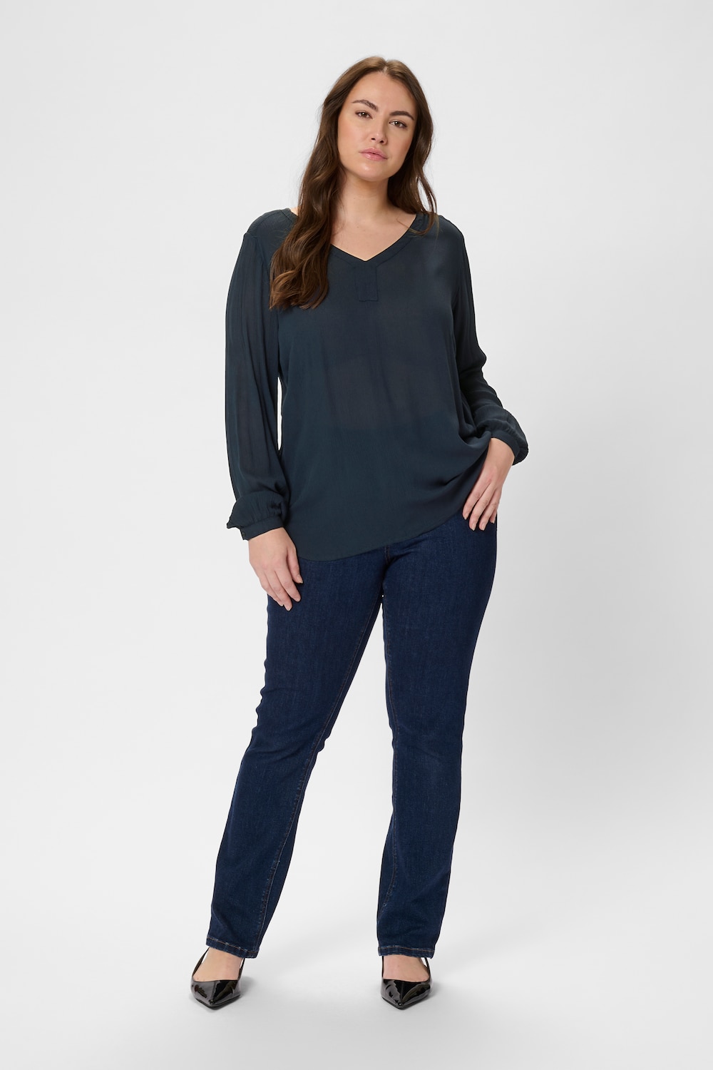 Langarm-Bluse Regular fit