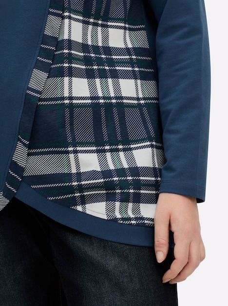 Sweatshirt Langarm Uni Schalkragen