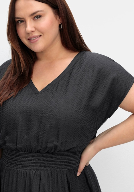 Maxikleid Kurzarm Uni