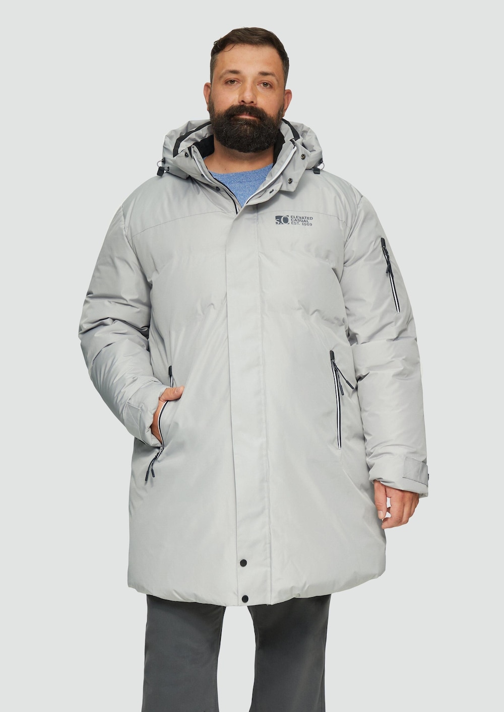 Wasserabweisender wattierter Parka mit Kontrast-Details