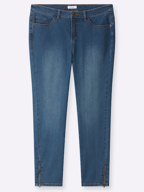 Jeans Slim-fit-Jeans mit Zipper am Saum normal Formbund