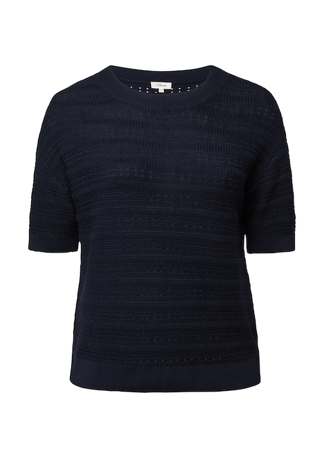 Ajour-Pullover mit Halbarm