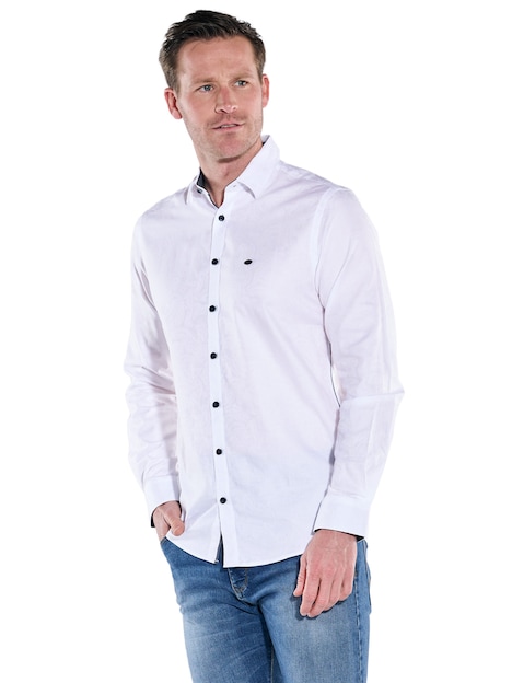 Herren Hemd uni , Reinweiss