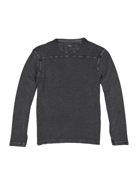Herren Langarm-Shirt strukturiert , Anthrazit