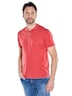 Herren Henley T-Shirt mit Knopfleiste , Feuerrot