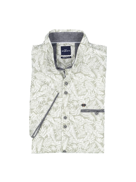 Herren Kurzarm-Hemd gemustert , Khaki