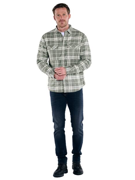 engbers Herren Overshirt kariert , Khaki