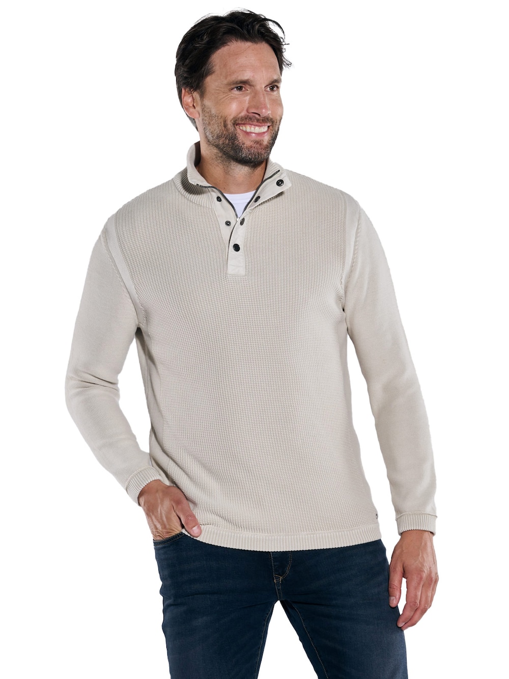 Strickpullover mit Troyerkragen