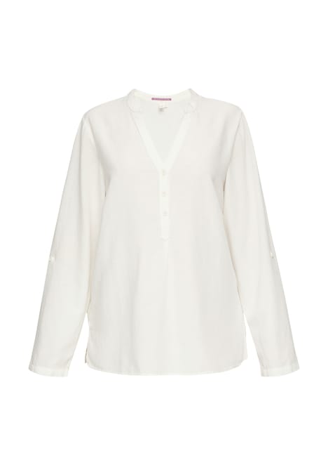 Bluse mit Stehkragen und Knopfleiste