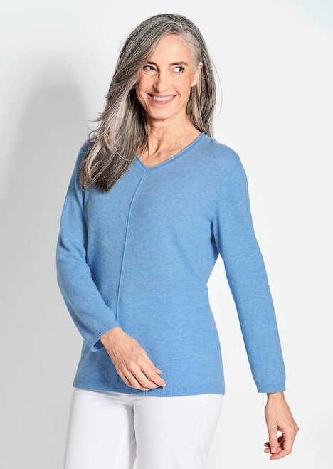 Kaschmirpullover mit V-Ausschnitt