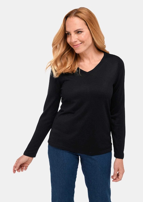 Unkomplizierter Pullover mit V-Ausschnitt