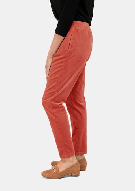 GOLDNER Corduroy broek met elastische tailleband Corduroy broek met elastische tailleband