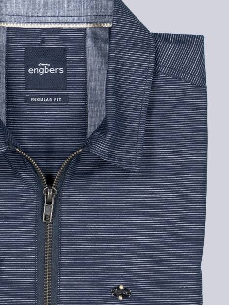 engbers Herren Kurzarm-Hemd uni , Marineblau